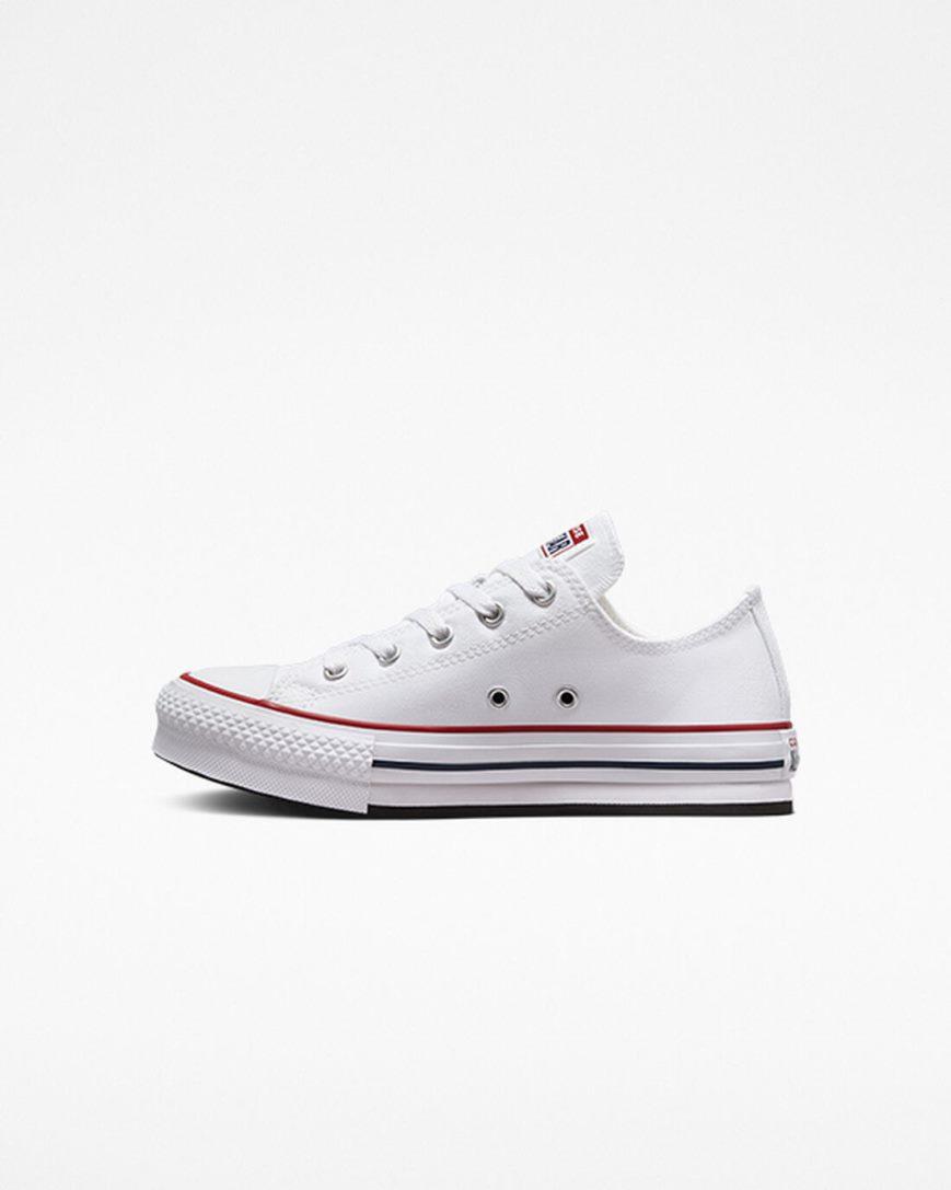 Zapatos Plataforma Converse Chuck Taylor All Star Lift Bajas Niña Blancas Rojas Oscuro Azul Marino | PE 87LE2P